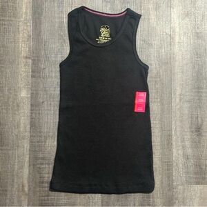 💞 New Little Girls Size 6 / 6x Black Ribbed Knit Racerback Tank Top